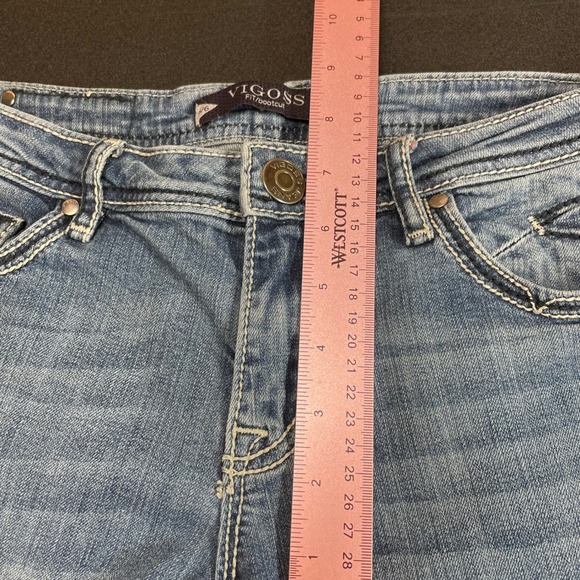Vigoss Fit Bootcut Blue Medium Wash Whiskered Denim Jeans Womens Size 5/6 - Picture 9 of 12
